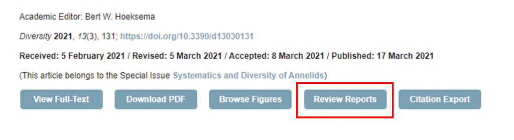 Image showing review reports location for peer review benefits article.